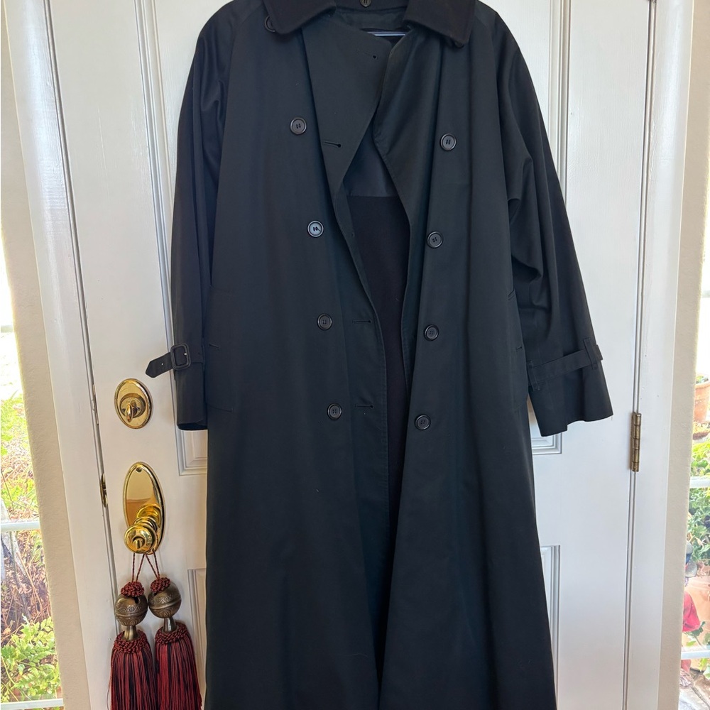 Burberry wool classic Black Double-Breasted Trench Coat